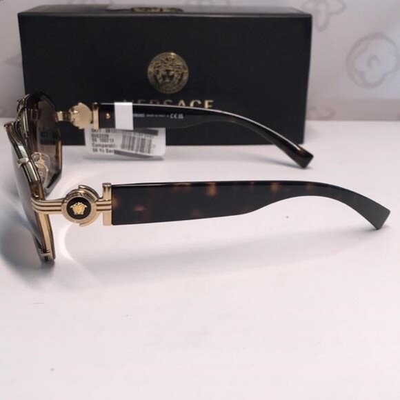 NEW AUTHENTIC Versace Havana and Gold Sunglasses VE2228 1002 - Picture 6 of 11